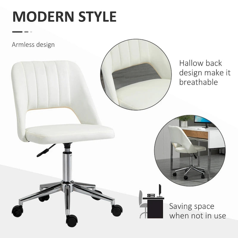 Silla giratoria de escritorio sin brazos, de terciopelo, de media altura, en rosa/azul/gris/blanco, unidad individual
