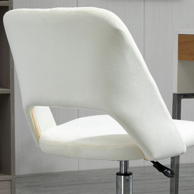 Silla giratoria de escritorio sin brazos, de terciopelo, de media altura, en rosa/azul/gris/blanco, unidad individual
