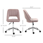 Silla giratoria de escritorio sin brazos, de terciopelo, de media altura, en rosa/azul/gris/blanco, unidad individual