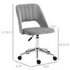 Silla giratoria de escritorio sin brazos, de terciopelo, de media altura, en rosa/azul/gris/blanco, unidad individual