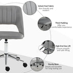 Silla giratoria de escritorio sin brazos, de terciopelo, de media altura, en rosa/azul/gris/blanco, unidad individual