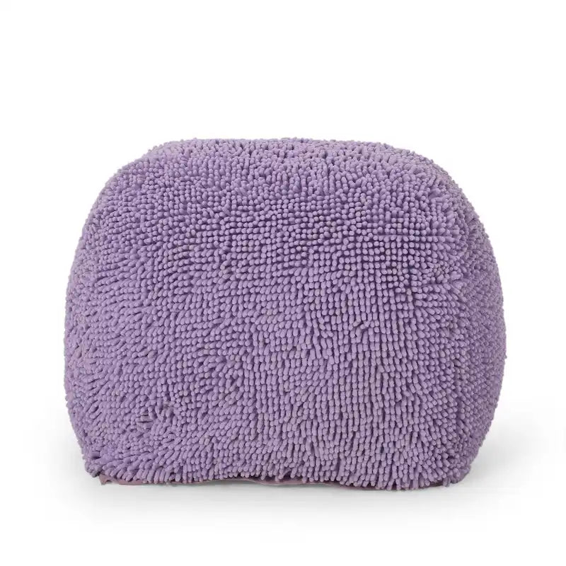 Puf de microfibra chenilla – Coral/Amarillo/Lavanda/Carbón, Cuadrado y Cubo, Asientos para 1