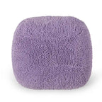 Puf de microfibra chenilla – Coral/Amarillo/Lavanda/Carbón, Cuadrado y Cubo, Asientos para 1