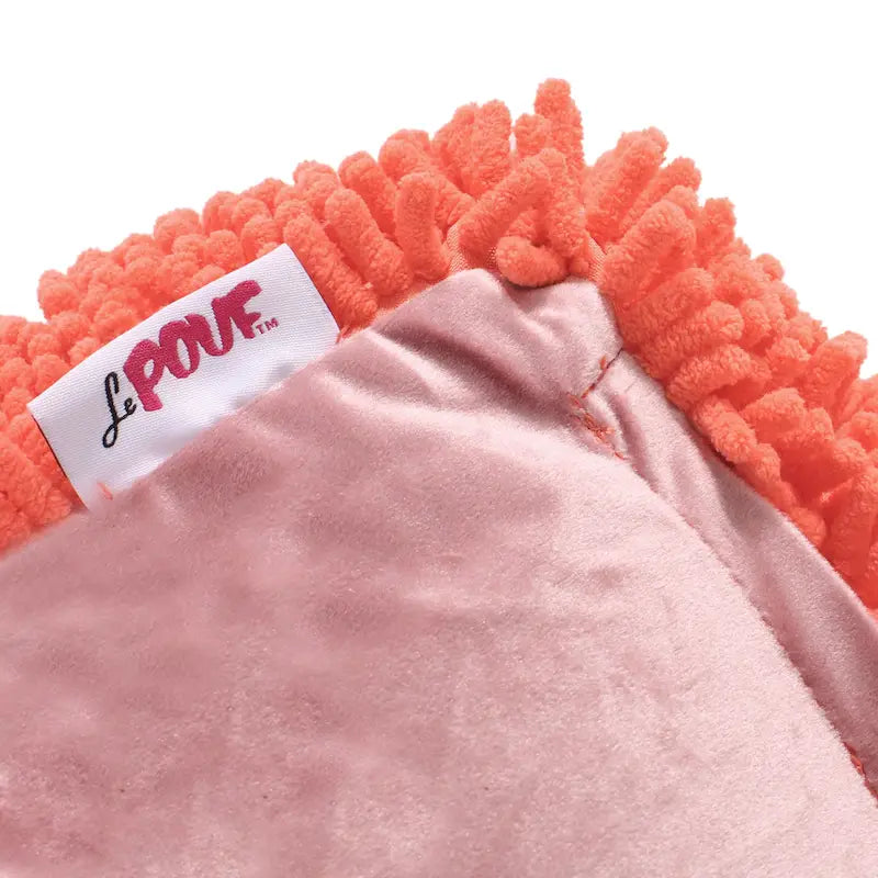 Puf de microfibra chenilla – Coral/Amarillo/Lavanda/Carbón, Cuadrado y Cubo, Asientos para 1
