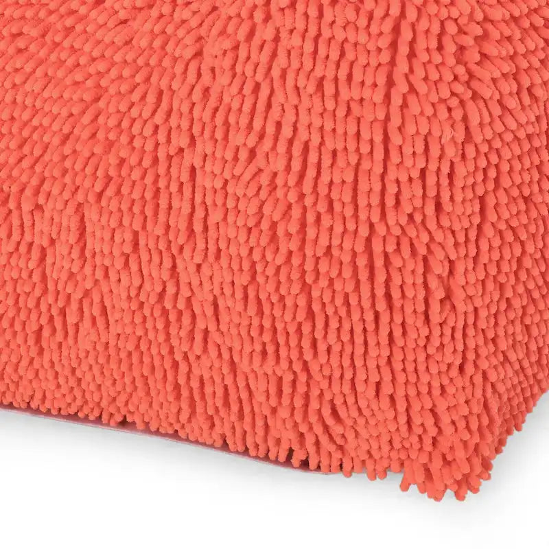 Puf de microfibra chenilla – Coral/Amarillo/Lavanda/Carbón, Cuadrado y Cubo, Asientos para 1