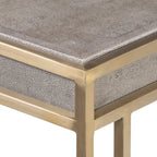 Mesa consola de piel sintética color carbón, individual