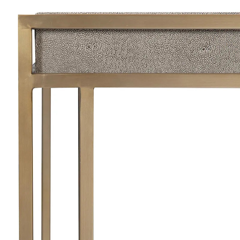 Mesa consola de piel sintética color carbón, individual