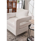 Sillón giratorio de tela Teddy (blanco/naranja/gris/verde) de 360°, asiento individual