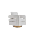 Sillón giratorio de tela Teddy (blanco/naranja/gris/verde) de 360°, asiento individual