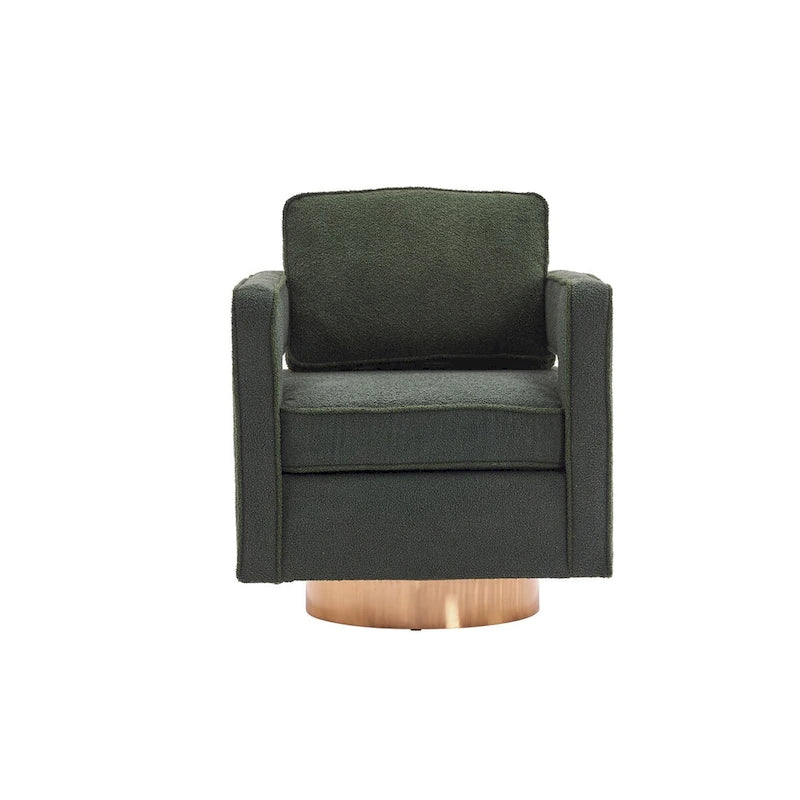 Sillón giratorio de tela Teddy (blanco/naranja/gris/verde) de 360°, asiento individual