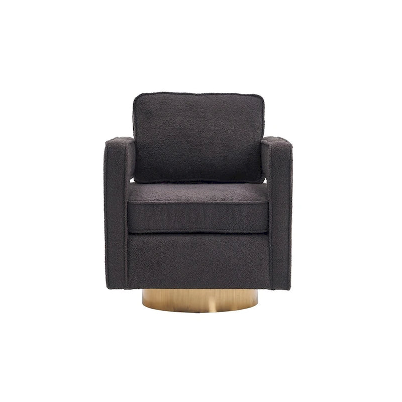 Sillón giratorio de tela Teddy (blanco/naranja/gris/verde) de 360°, asiento individual