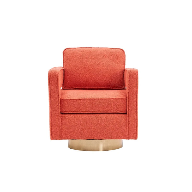 Sillón giratorio de tela Teddy (blanco/naranja/gris/verde) de 360°, asiento individual