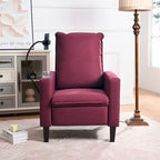 Sillón reclinable de tela rojo / beige / gris / amarillo, ajustable, de un solo asiento