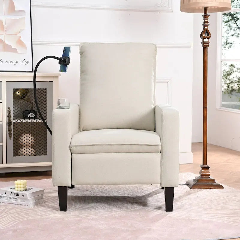 Sillón reclinable de tela rojo / beige / gris / amarillo, ajustable, de un solo asiento