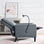 Sillón reclinable de tela rojo / beige / gris / amarillo, ajustable, de un solo asiento