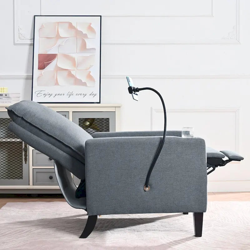 Sillón reclinable de tela rojo / beige / gris / amarillo, ajustable, de un solo asiento
