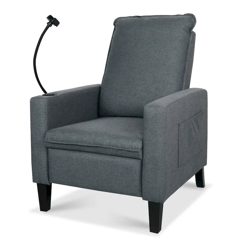 Sillón reclinable de tela rojo / beige / gris / amarillo, ajustable, de un solo asiento
