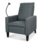 Sillón reclinable de tela rojo / beige / gris / amarillo, ajustable, de un solo asiento