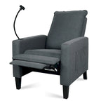 Sillón reclinable de tela rojo / beige / gris / amarillo, ajustable, de un solo asiento