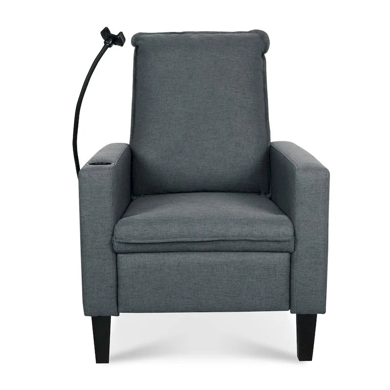 Sillón reclinable de tela rojo / beige / gris / amarillo, ajustable, de un solo asiento