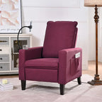 Sillón reclinable de tela rojo / beige / gris / amarillo, ajustable, de un solo asiento