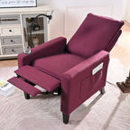 Sillón reclinable de tela rojo / beige / gris / amarillo, ajustable, de un solo asiento