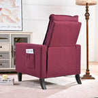 Sillón reclinable de tela rojo / beige / gris / amarillo, ajustable, de un solo asiento