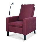 Sillón reclinable de tela rojo / beige / gris / amarillo, ajustable, de un solo asiento