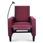 Sillón reclinable de tela rojo / beige / gris / amarillo, ajustable, de un solo asiento