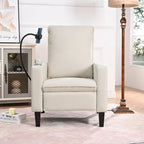 Sillón reclinable de tela rojo / beige / gris / amarillo, ajustable, de un solo asiento