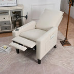 Sillón reclinable de tela rojo / beige / gris / amarillo, ajustable, de un solo asiento