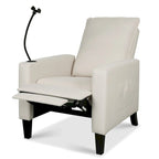 Sillón reclinable de tela rojo / beige / gris / amarillo, ajustable, de un solo asiento
