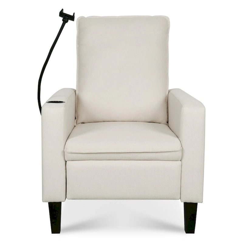 Sillón reclinable de tela rojo / beige / gris / amarillo, ajustable, de un solo asiento