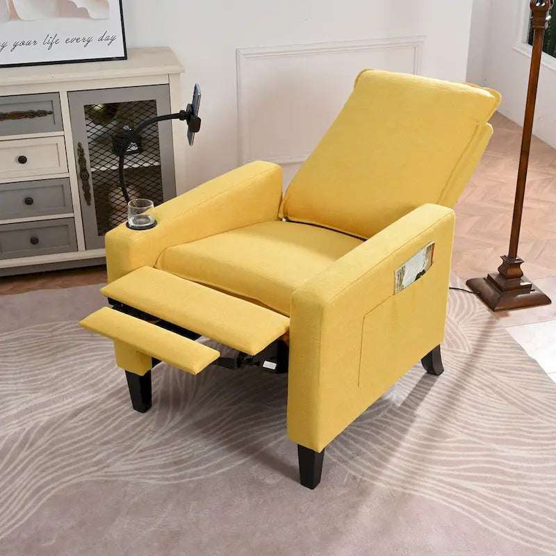 Sillón reclinable de tela rojo / beige / gris / amarillo, ajustable, de un solo asiento