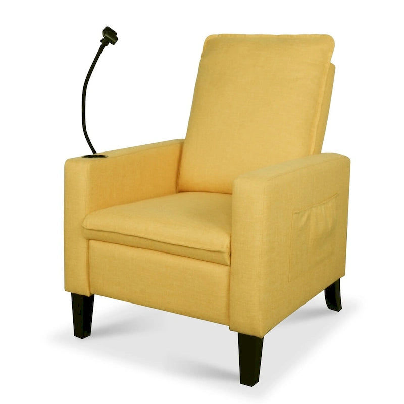 Sillón reclinable de tela rojo / beige / gris / amarillo, ajustable, de un solo asiento