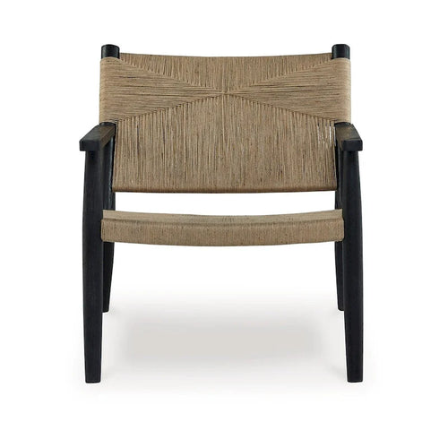 Sillón decorativo – Marrón y negro, asiento curvo, individual
