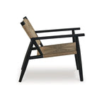 Sillón decorativo – Marrón y negro, asiento curvo, individual