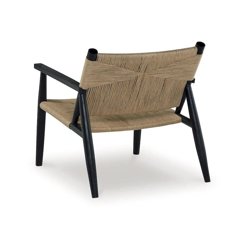 Sillón decorativo – Marrón y negro, asiento curvo, individual