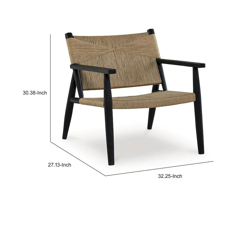 Sillón decorativo – Marrón y negro, asiento curvo, individual