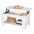 Mesa de centro elevable blanca y negra para 1 persona
