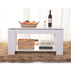 Mesa de centro elevable blanca y negra para 1 persona