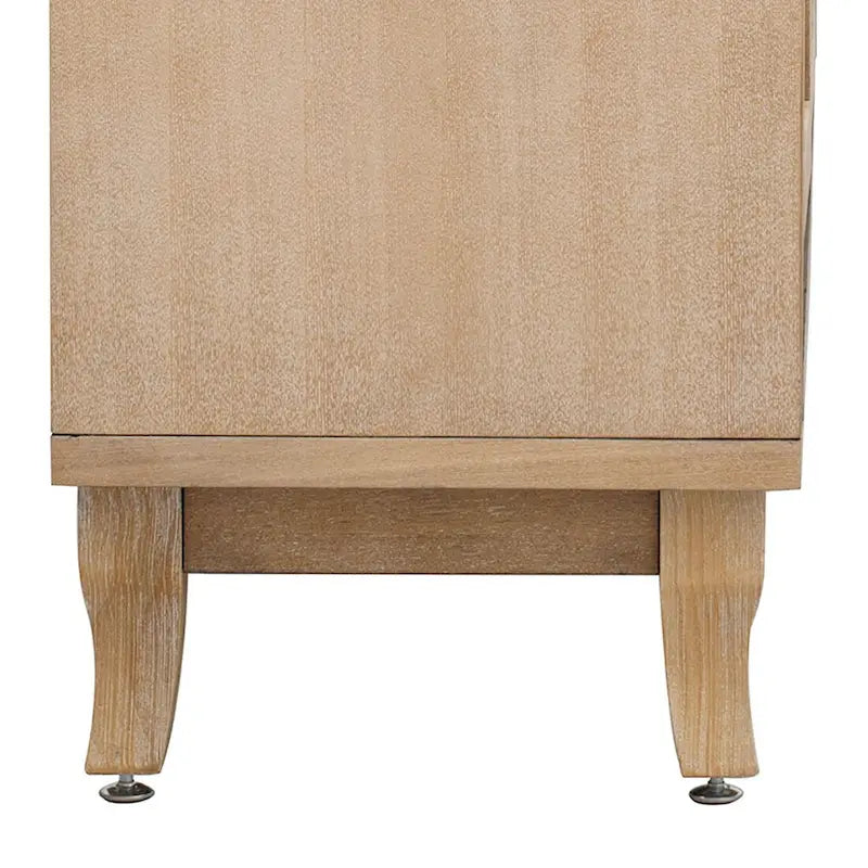 Aparador con espejo de 3 puertas en negro, champán y madera natural lavada