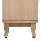 Aparador con espejo de 3 puertas en negro, champán y madera natural lavada