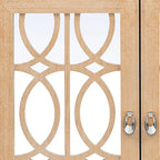 Aparador con espejo de 3 puertas en negro, champán y madera natural lavada