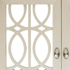 Aparador con espejo de 3 puertas en negro, champán y madera natural lavada