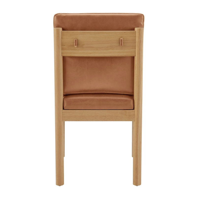Silla de comedor auxiliar Borneo de piel sintética marrón, juego de 2 unidades