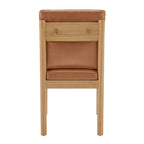 Silla de comedor auxiliar Borneo de piel sintética marrón, juego de 2 unidades