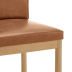 Silla de comedor auxiliar Borneo de piel sintética marrón, juego de 2 unidades