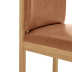 Silla de comedor auxiliar Borneo de piel sintética marrón, juego de 2 unidades