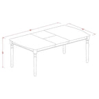Juego de comedor de 7 piezas Buttermilk y cerezo, mesa rectangular con extensión de mariposa y 6 sillas de madera con respaldo de rejilla
